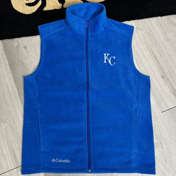 Columbia Kansas City Royals MLB Men's Blue Fleece Zip-Up Vest - Size Medium - Picture 1 of 9